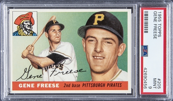 1955 Topps #205 Gene Freese Rookie Card – PSA MINT 9 "1 of 1!"